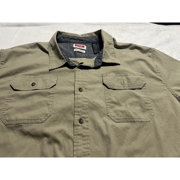 Wrangler Flex for Comfort Khaki Short Sleeve Button-Up Shirt 3XL - Picture 5 of 10
